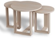 Odkladací stolík Mira Oak, 3 ks