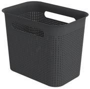 Úložný box s rúčkami BRISEN 7l, 26x18x21cm, čierny S vekom / Bez veka: Bez veka