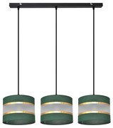 Luster na lanku HELEN 3xE27/15W/230V zelená/zlatá