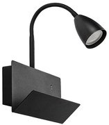 Rabalux 71089 - Nástenná lampa s poličkou TACITO 1xGU10/25W/230V čierna