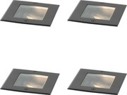 Sada 4 moderných zemných reflektorov čierna nastaviteľná IP65 - Oneon