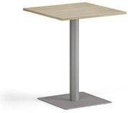 Konferenčný stolík ENZO, 60x60 cm, sivostrieborná podnož, dub prírodný
