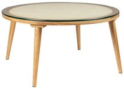 Sklenený okrúhly konferenčný stolík v prírodnej farbe ø 70 cm Haru – White Label