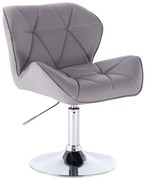 LuxuryForm DESIGN Stolička MILANO na striebornom tanieri - šedá