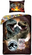 Bavlnené posteľné obliečky Jurský park – motív Súboj dinosaurov - 100% bavlna - 70 x 90 cm + 140 x 200 cm