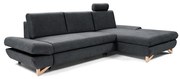 Rozkladacia rohová čalúnená sedacia súprava s úložným priestorom v tvare L AVESTA pravá antracit