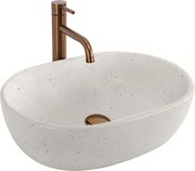 Rea Amelia, umývadlo na dosku 480x345x135 mm, imitácia kameňa-piesková, REA-U8480