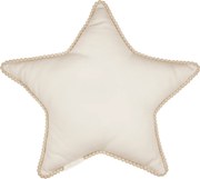 Boho vankúš hviezda s bublinkami vanilka 50 cm
