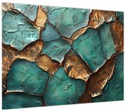 Obraz - Zeleno-zlatá maľba (70x50 cm)