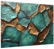 Obraz - Zeleno-zlatá maľba (70x50 cm)