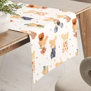 Biante Detský bavlnený behúň na stôl Sandra SA-611 Hravé myšky na bielom 20x120 cm