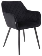 Jedálenská stolička SHELTON zamatová čierna 860541