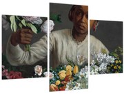 Obraz - Frédéric Bazille, Young Woman with Peonies, reprodukcia (90x60 cm)