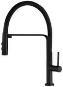 Kuchinox Siluetto, vysoká drezová batéria s elastickým ramenom, čierna matná, LAV-BQU_B78D