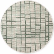 Ted Baker, Kusový koberec Ted Baker Haringey 106389 Green White kruh, 160x160, zelená, chodba / predsieň