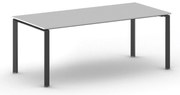 Rokovací kancelársky stôl PRIMO INFINITY, 200x90 cm, čierna podnož, sivá
