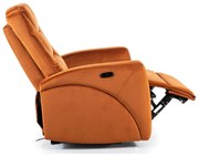 Polohovacie kreslo Kronos Velvet, oranžová
