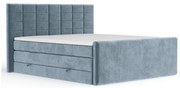 Modrá boxspring posteľ s úložným priestorom 160x200 cm Ava – Maison de Rêve