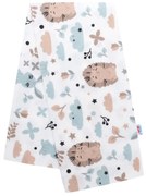 Flanelová plienka s potlačou New Baby biela ježko a zajac