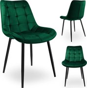 Zamatová stolička NORMAN - zelená