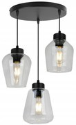 Závesné svietidlo Rijeka 3, 3x transparentné sklenené tienidlo, o