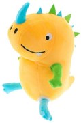 Žltý plyšový dinosaur DOCUS s modrým rohom