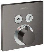 Hansgrohe Shower Select, termostatická batéria pod omietku na 2 spotrebiče, kefovaný čierny chrómová, HAN-15763340