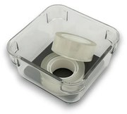 Organizér do šuplíku kuchyně i koupelny, příborník GREY 9,4 x 9,4 x 5 cm