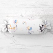 Biante Detský vankúš valec bonbon Sandra SA-374 Pandy líšky a zajačiky s balónikmi 15x40 cm