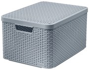Sivý plastový úložný box s vekom 33x44,5x25 cm Style – Curver