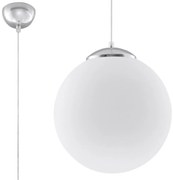Závesné svietidlo Ugo, 1x biele sklenené tienidlo, (fi 40 cm), ch