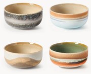Ručne vyrobené misky's reaktívnou glazúrou 70's, 4 ks
