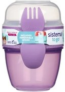 SISTEMA Box na jogurt a müsli, 2 komory + lyžica, SISTEMA, mix farieb Farba škatuliek SISTEMA: Fialová