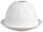 Biely porcelánový svietnik na čajovú sviečku strom Paollo - Ø 12*8 cm