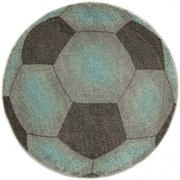 Koberec Lima G758A Football, grafitový / tyrkysový kruh