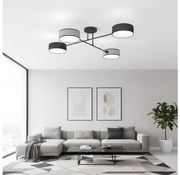 Prisadený luster MAGA 4xE14/10W/230V čierna/šedá