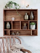 Hnedá antik drevená polička s priehradkami Grimaud Unit - 70*12*55 cm