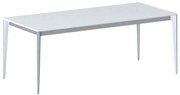 Rokovací kancelársky stôl PRIMO ACTION, 200x90 cm, sivostrieborná podnož, biela