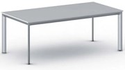 Rokovací kancelársky stôl PRIMO INVITATION, 200x100 cm, sivostrieborná podnož, sivá