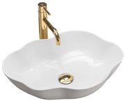 REA-U0265 - Umývadlo na dosku PEARL 38x50,5 cm keramika/lesklé biele