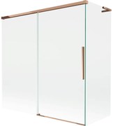 Mexen Rox, L posuvná 2-krídlová vaňová zástena 160 + 70 x 150 cm, 8mm číre sklo, ružové zlato profil, 8C9L-160-070-60-00