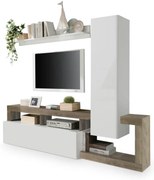 Obývacia stena LENOR biela/hnedá