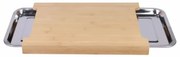 Bambusová doska na krájanie, hliníková odkvapkávacia miska