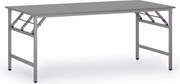 Konferenčný stôl FAST READY, 180x90 cm, sivostrieborná podnož, grafit