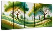 5-dielny obraz pokojný strom života