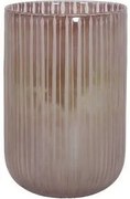 Sklenená prúžkovaná ružová váza Tollegno L - Ø 20 * 30 cm