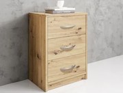 Nočný stolík s 3 zásuvkami Pepe, dub artisan%