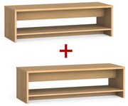 Šatníková lavica s policou na topánky 1+1 ZADARMO, zosilnená, 1500 mm, buk