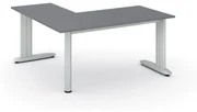 Rohový kancelársky písací stôl PRIMO FLEXIBLE, 1600 x 1600 mm, grafitová