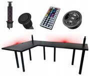 Písací Stôl Roh. Low Čierna 180x120x3,6 Model 3